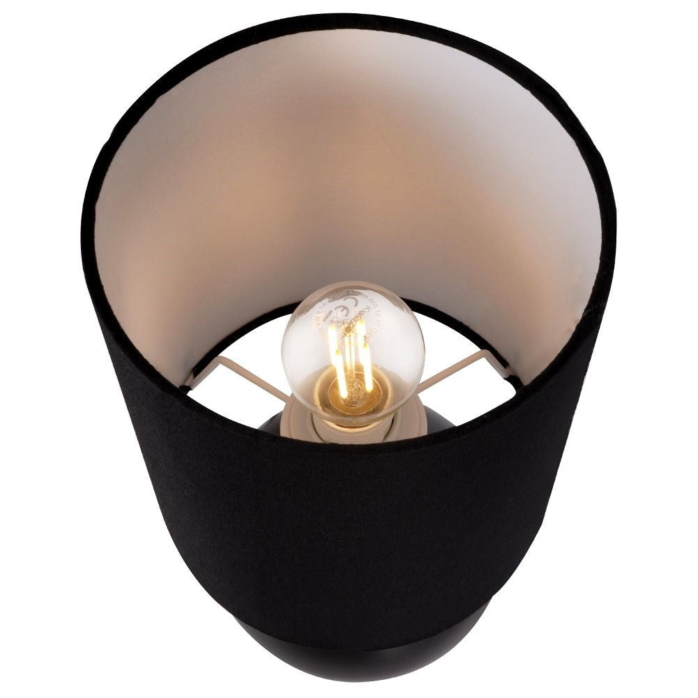 Black table lamp with metal base for home, office, study