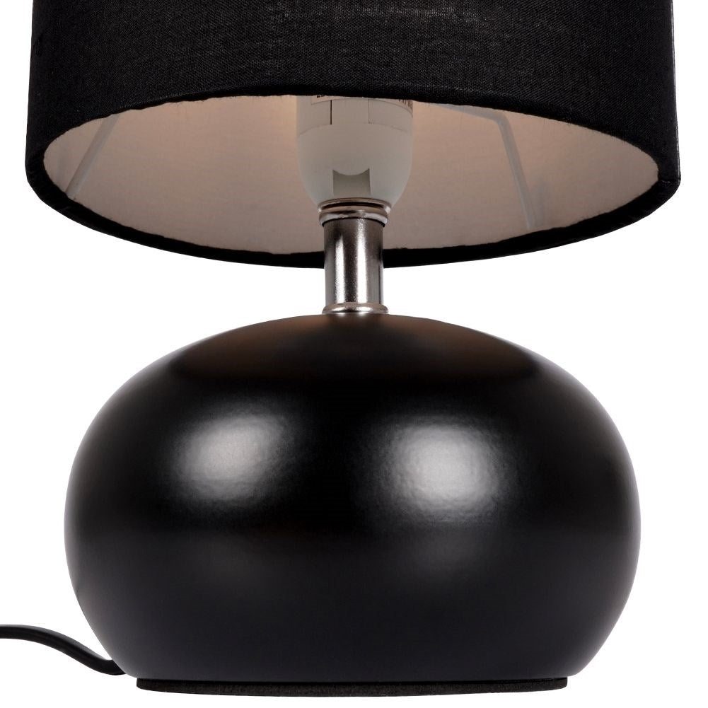 Black table lamp with metal base for home, office, study