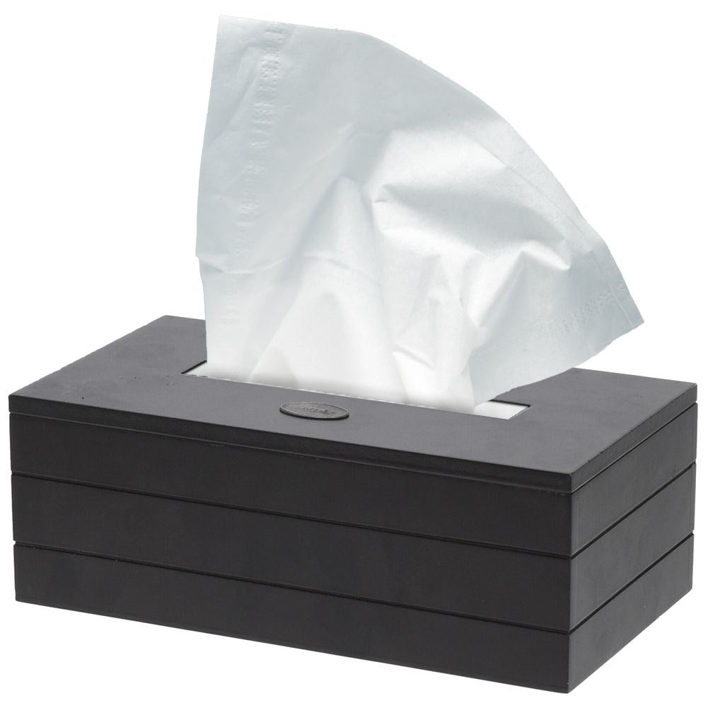Black universal tissue container with opening