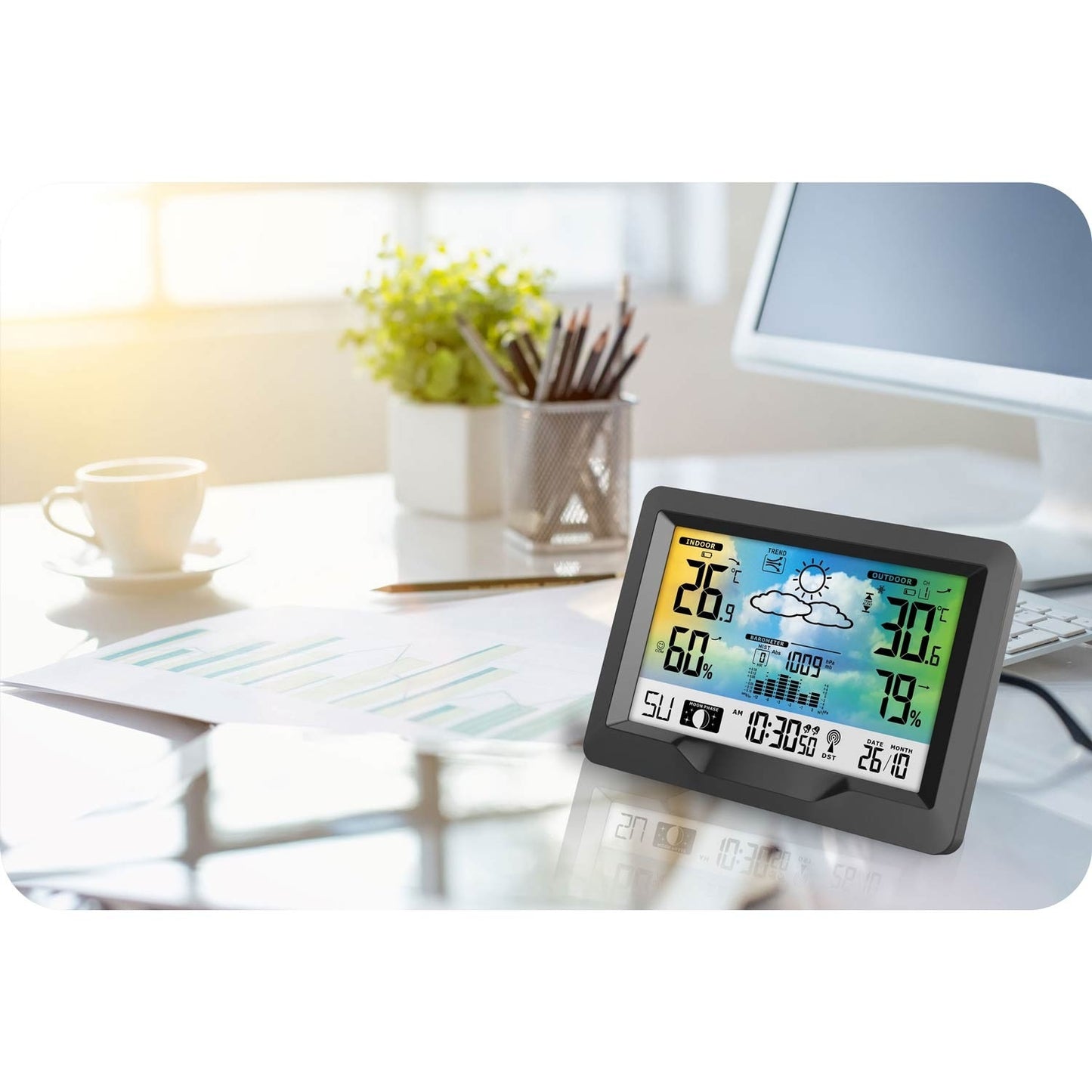 Black weather station with display BD-901