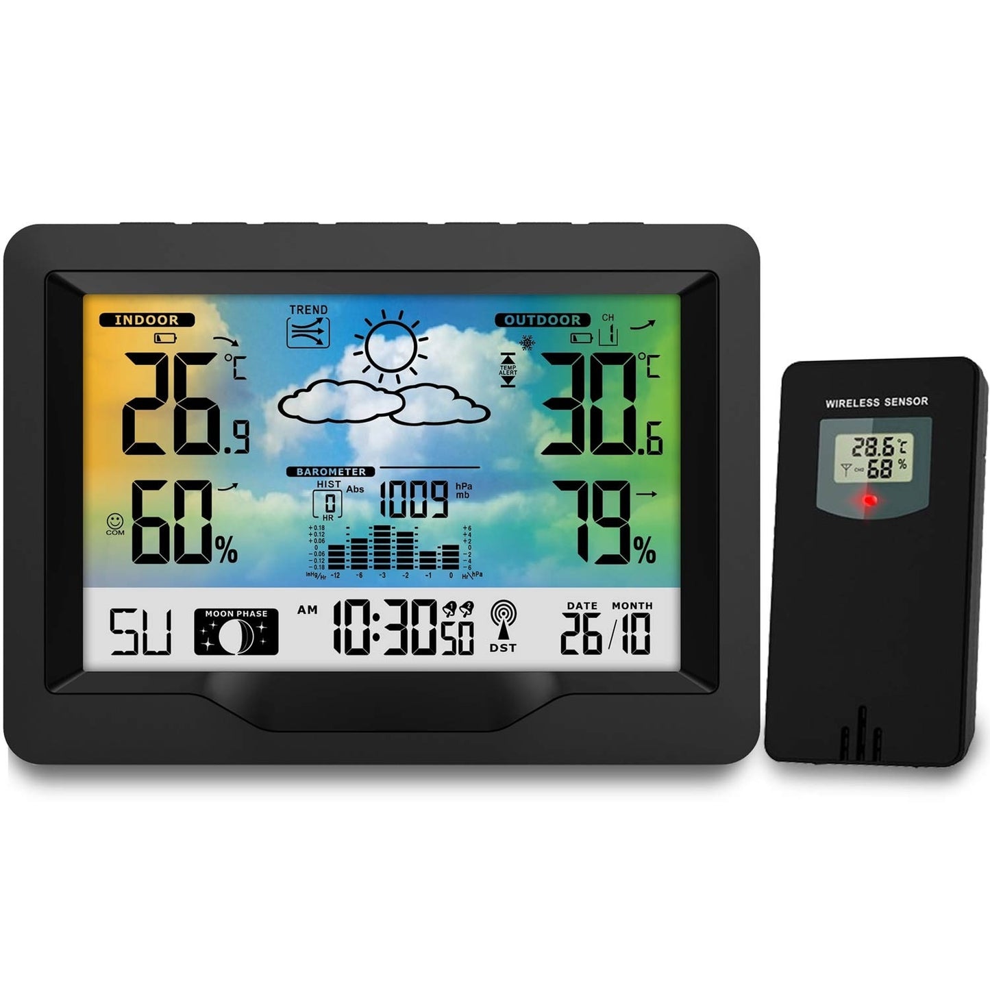 Black weather station with display BD-901