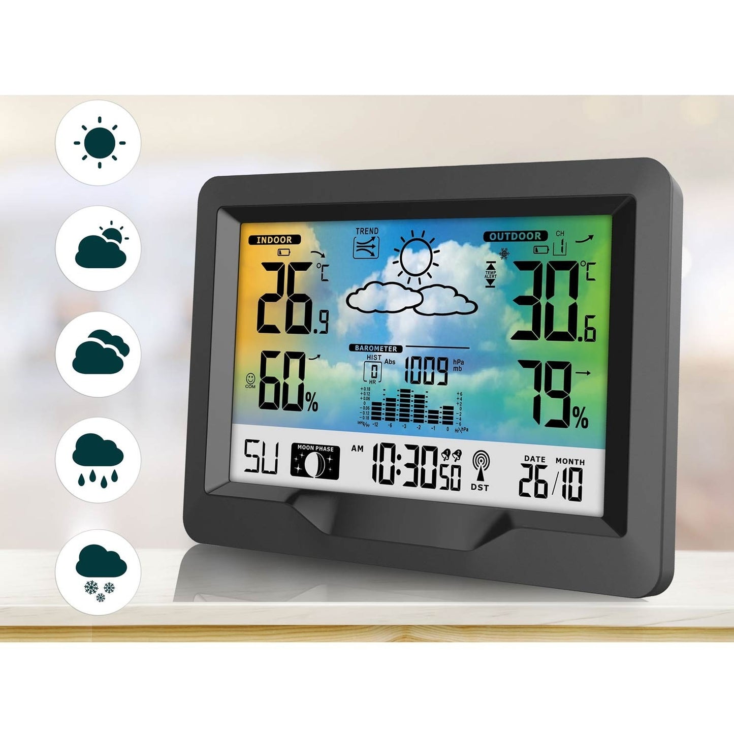 Black weather station with display BD-901
