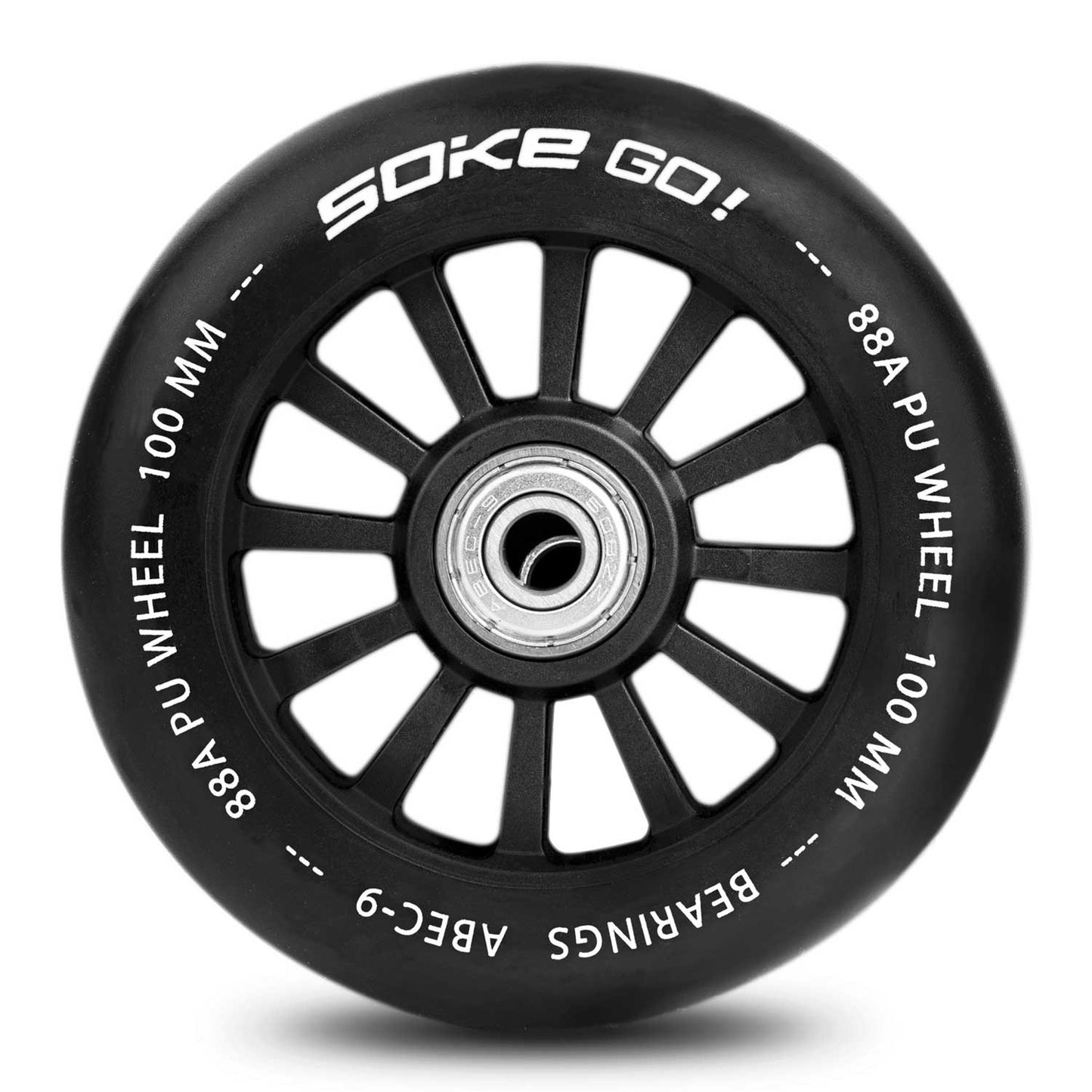 Black wheels for scooter 100 mm - 2 pcs