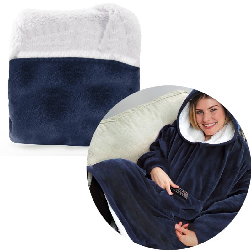Blanket with sleeves/Hoodie - Dark blue