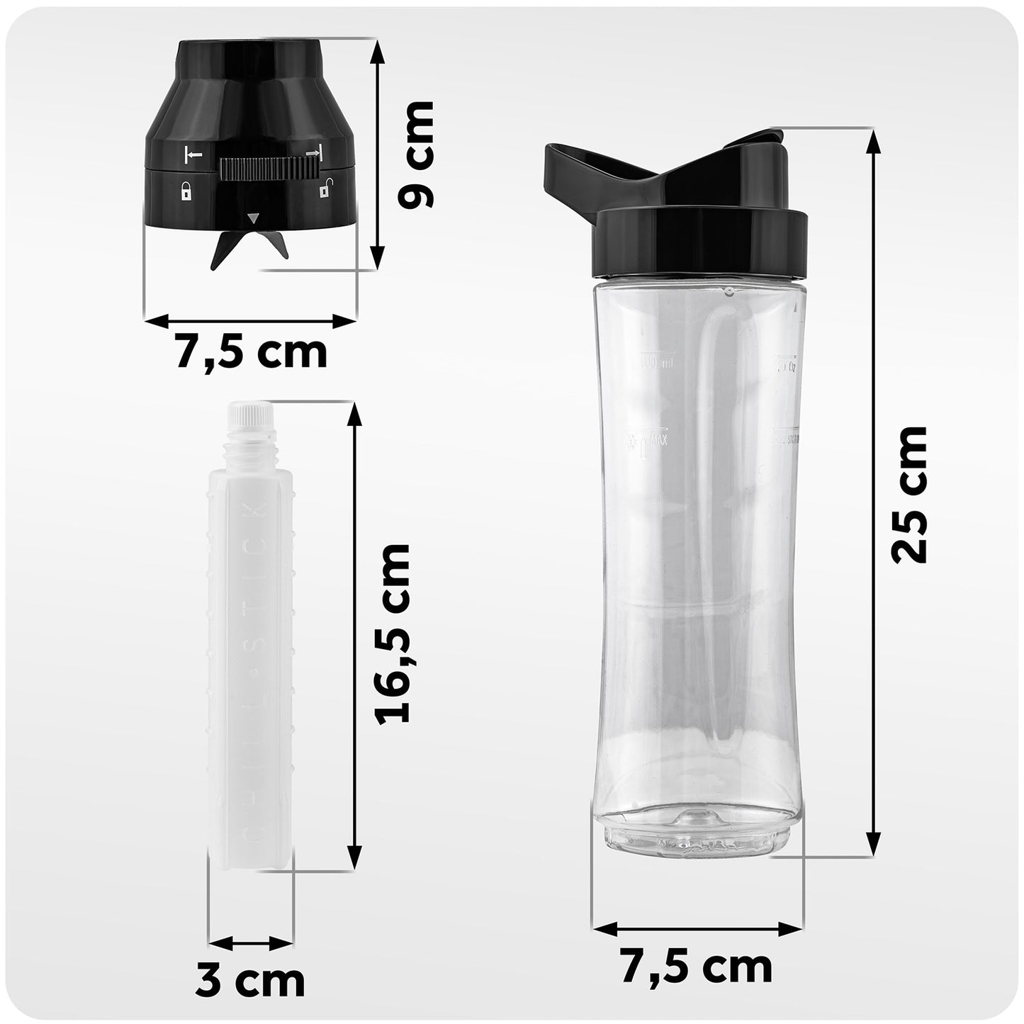 Blender bottle container 600 ml + BD-755 Berdsen cooling insert