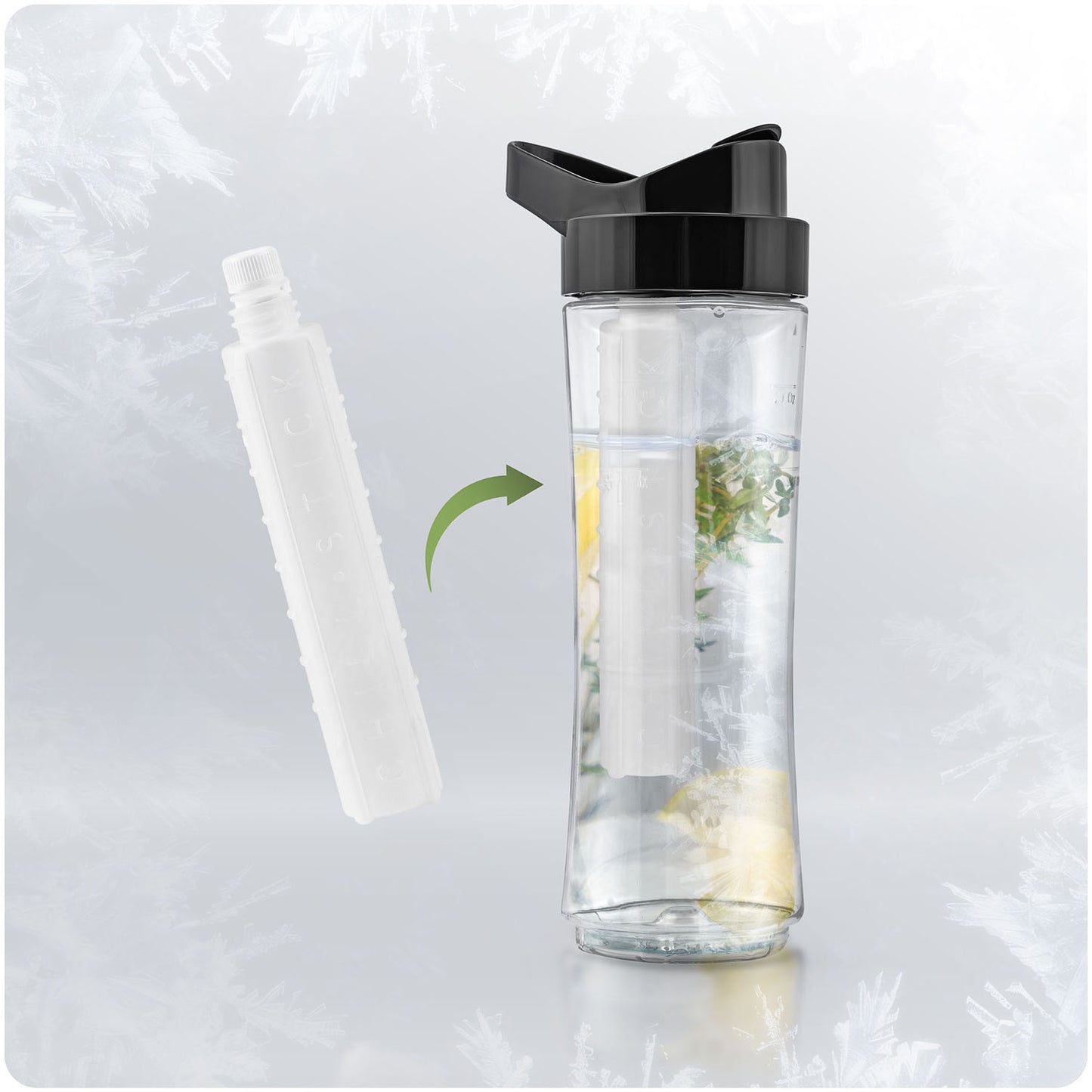 Blender bottle container 600 ml + BD-755 Berdsen cooling insert