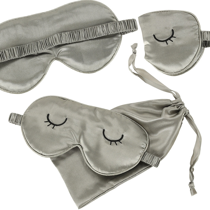 Blindfold sleep mask in case grey