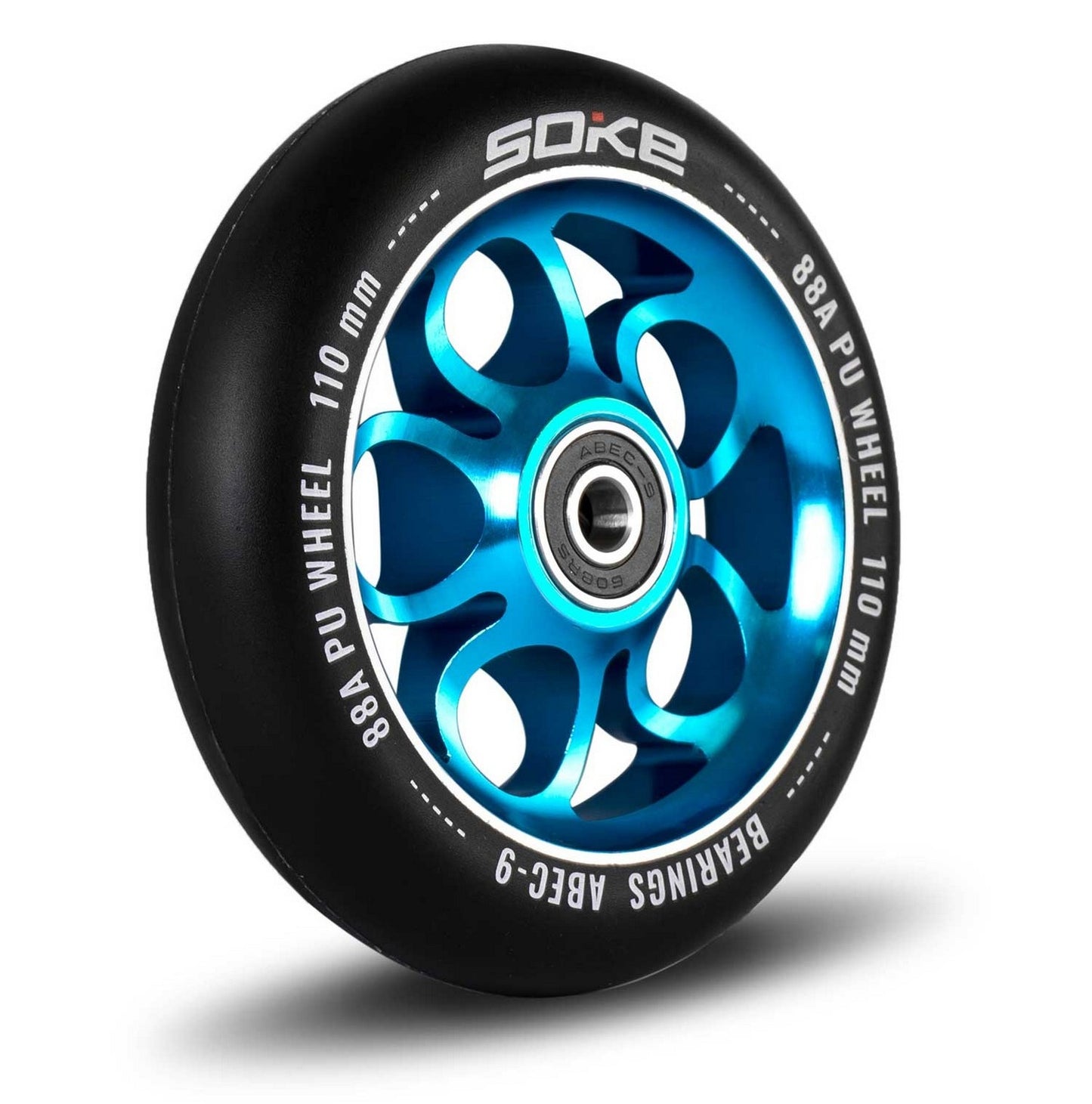 Blue 110 mm wheels for scooter, 2-pack