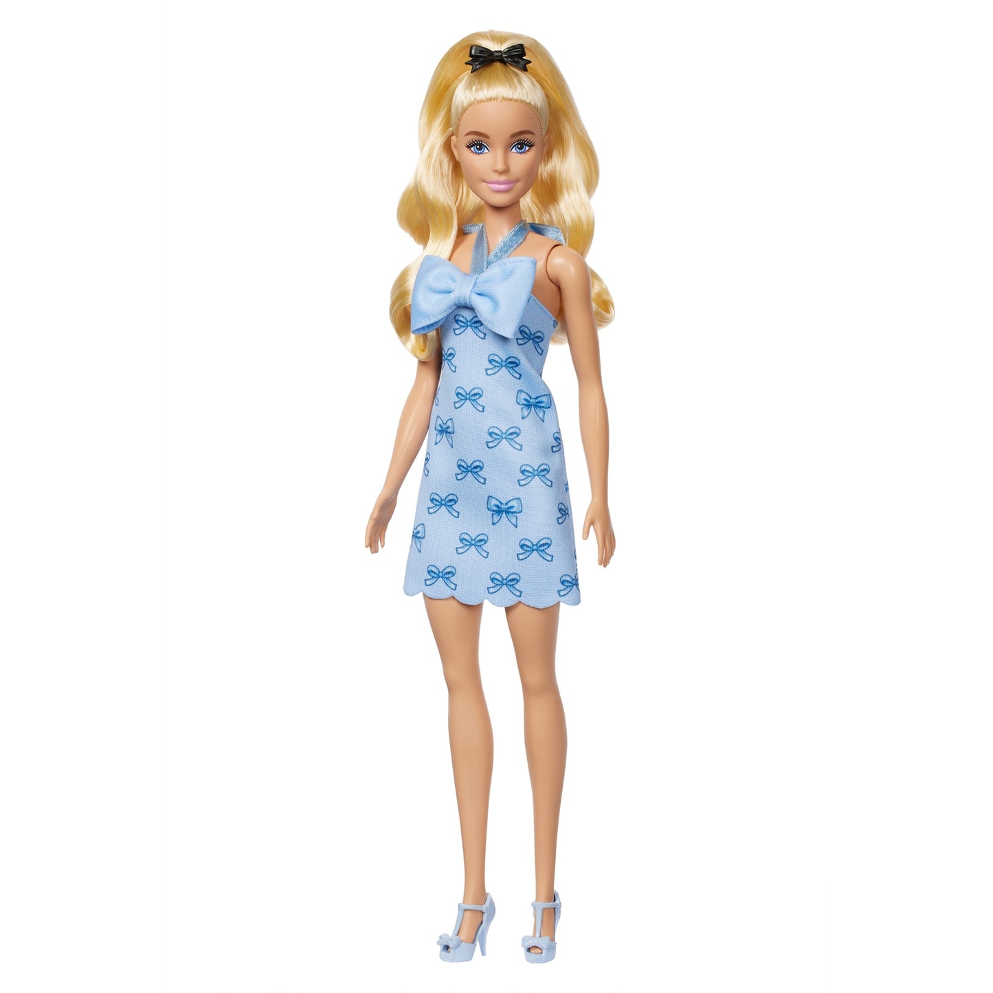 Blue Dress with Bow, 60s-Inspired Fashion Doll
