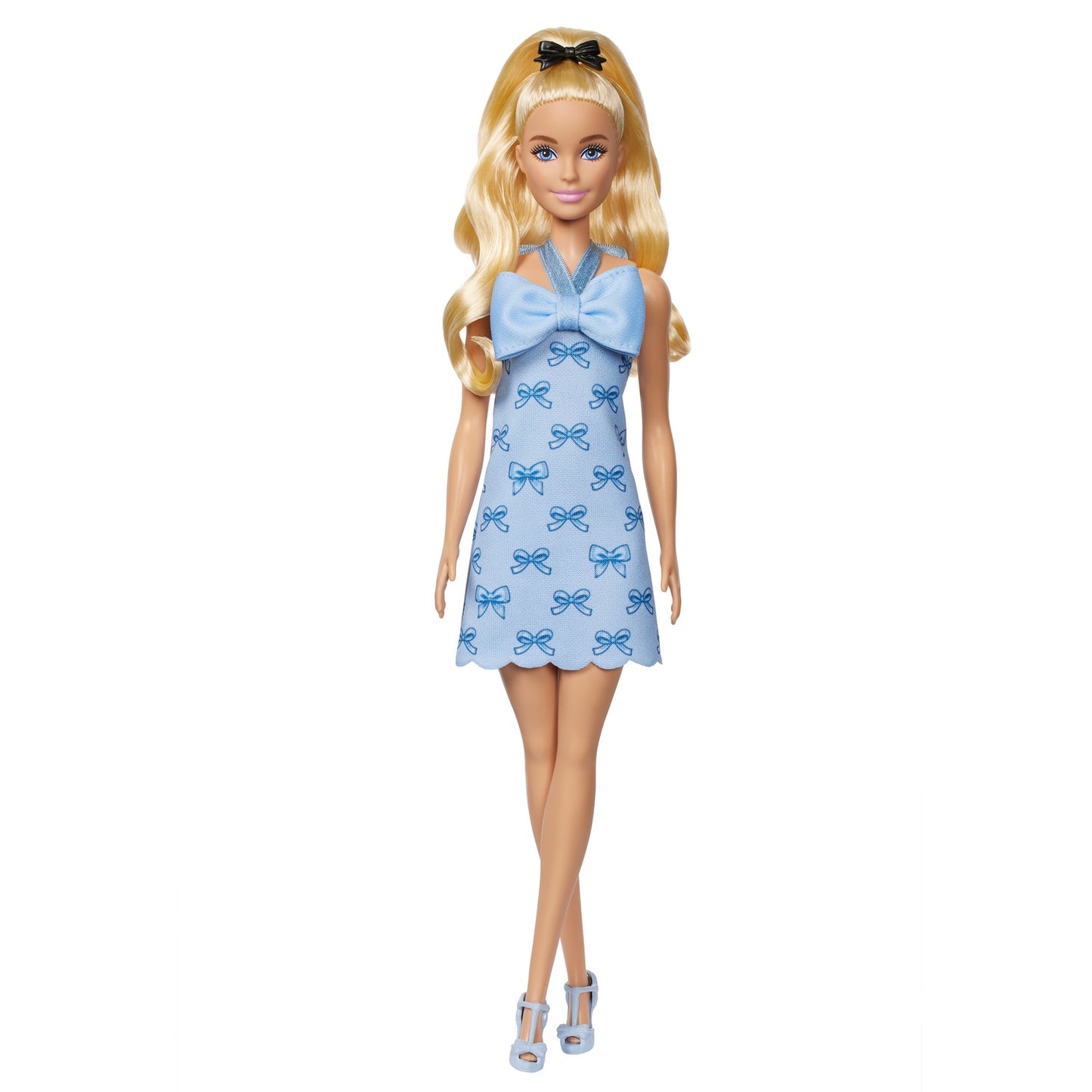 Blue Dress with Bow, 60s-Inspired Fashion Doll