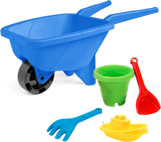 Blue Wheelbarrow & Sand Play Set, 53 cm, 4 Pieces