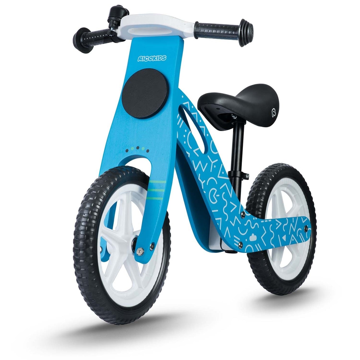 Blue Wooden balance bike Ricokids RC-613