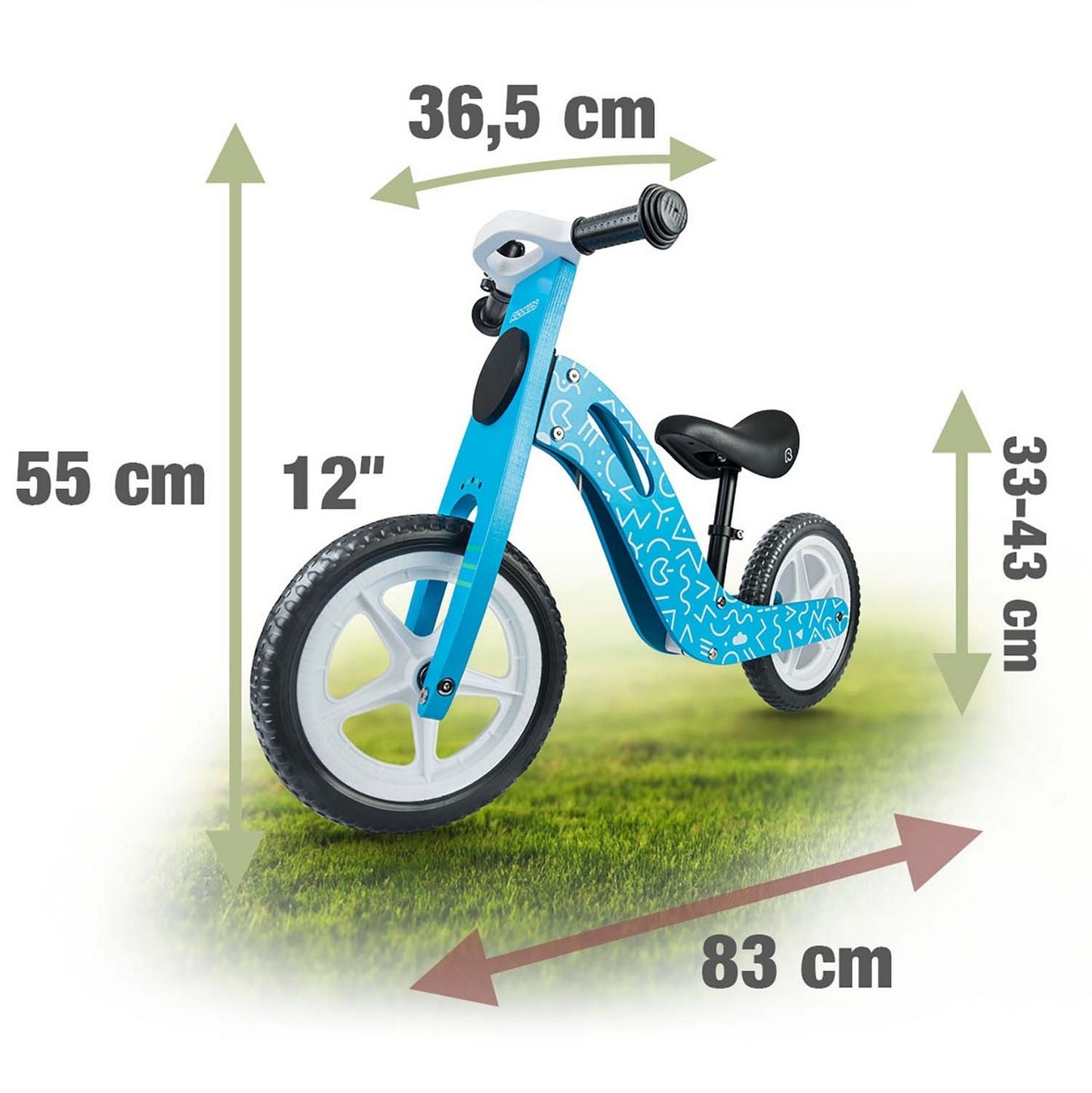 Blue Wooden balance bike Ricokids RC-613