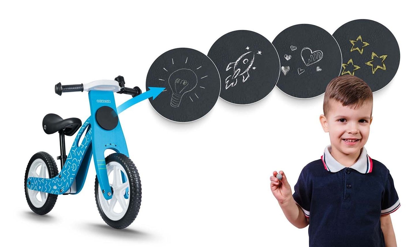 Blue Wooden balance bike Ricokids RC-613