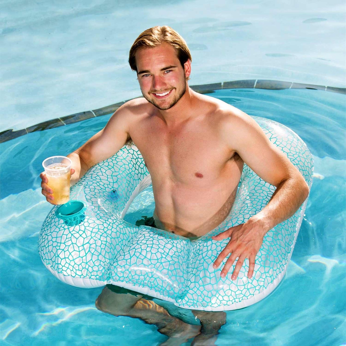 Blue inflatable swimming chair Bestway 43097