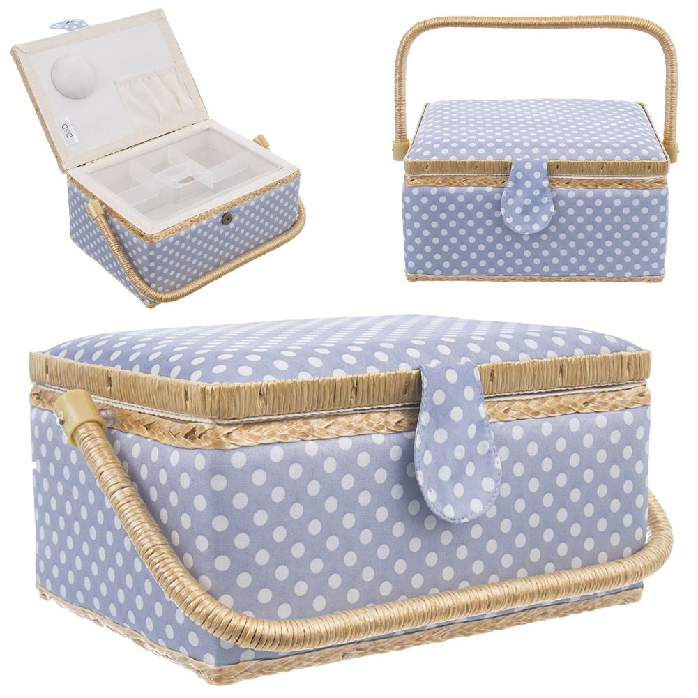 Blue polka dot sewing machine 24x18x12 cm