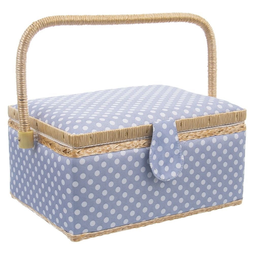 Blue polka dot sewing machine 24x18x12 cm