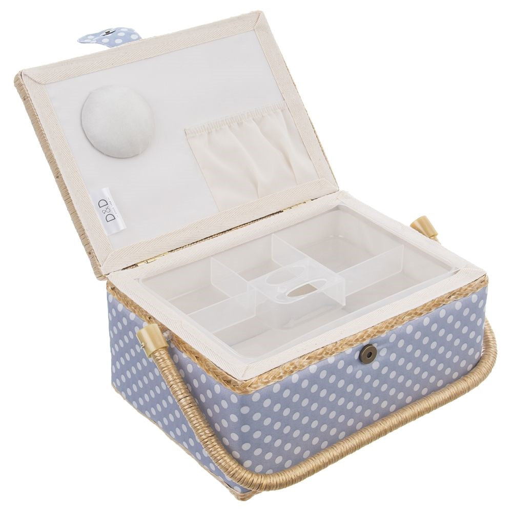Blue polka dot sewing machine 24x18x12 cm