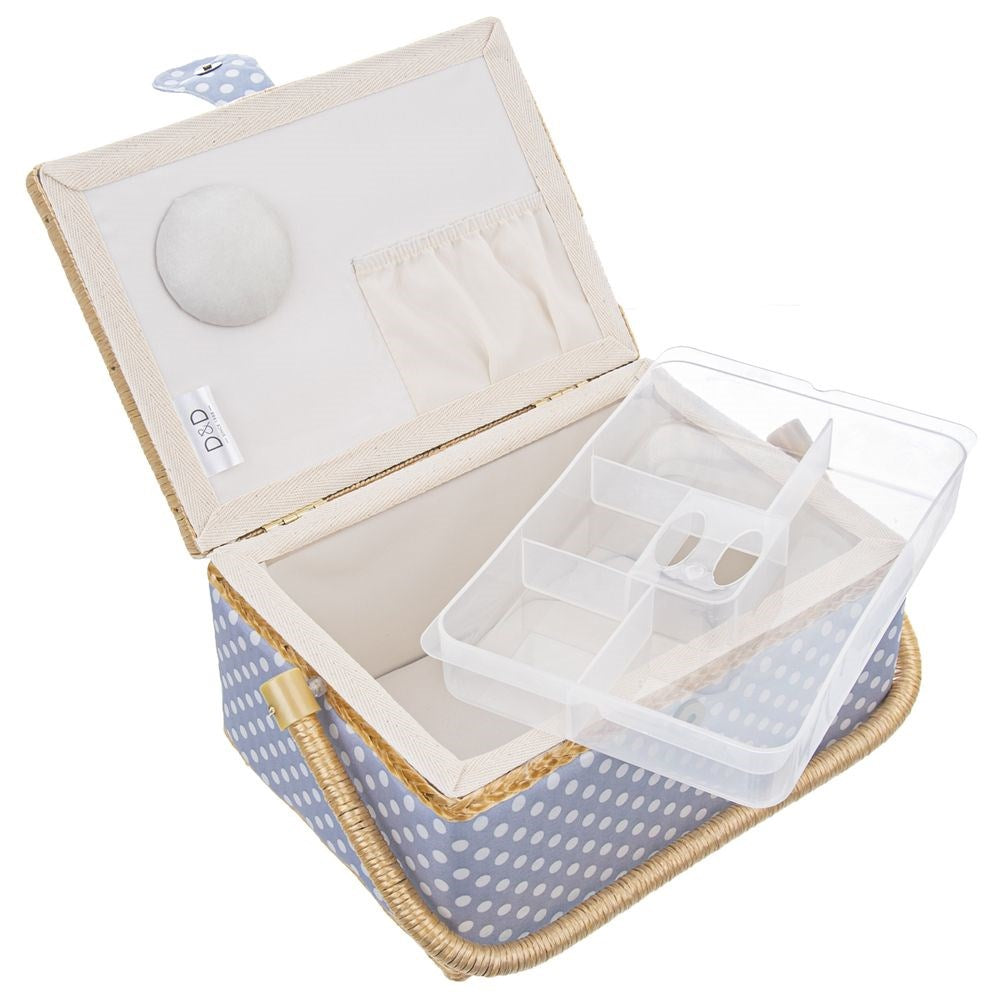 Blue polka dot sewing machine 24x18x12 cm