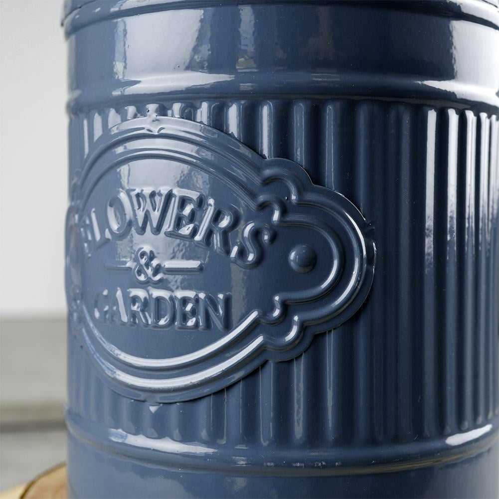 Blue retro metal can - unique interior detail