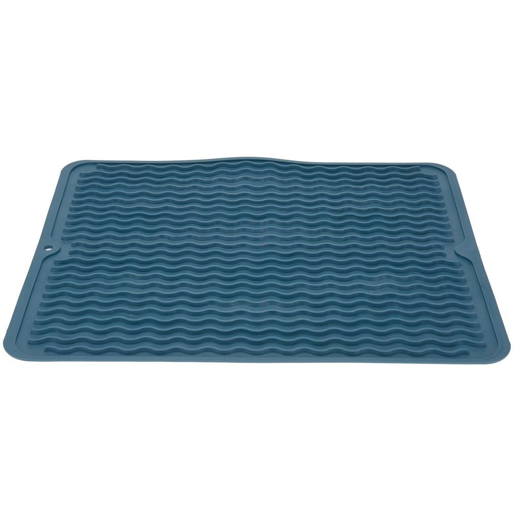 Blue rubber mat for dishes - easy to clean and organize