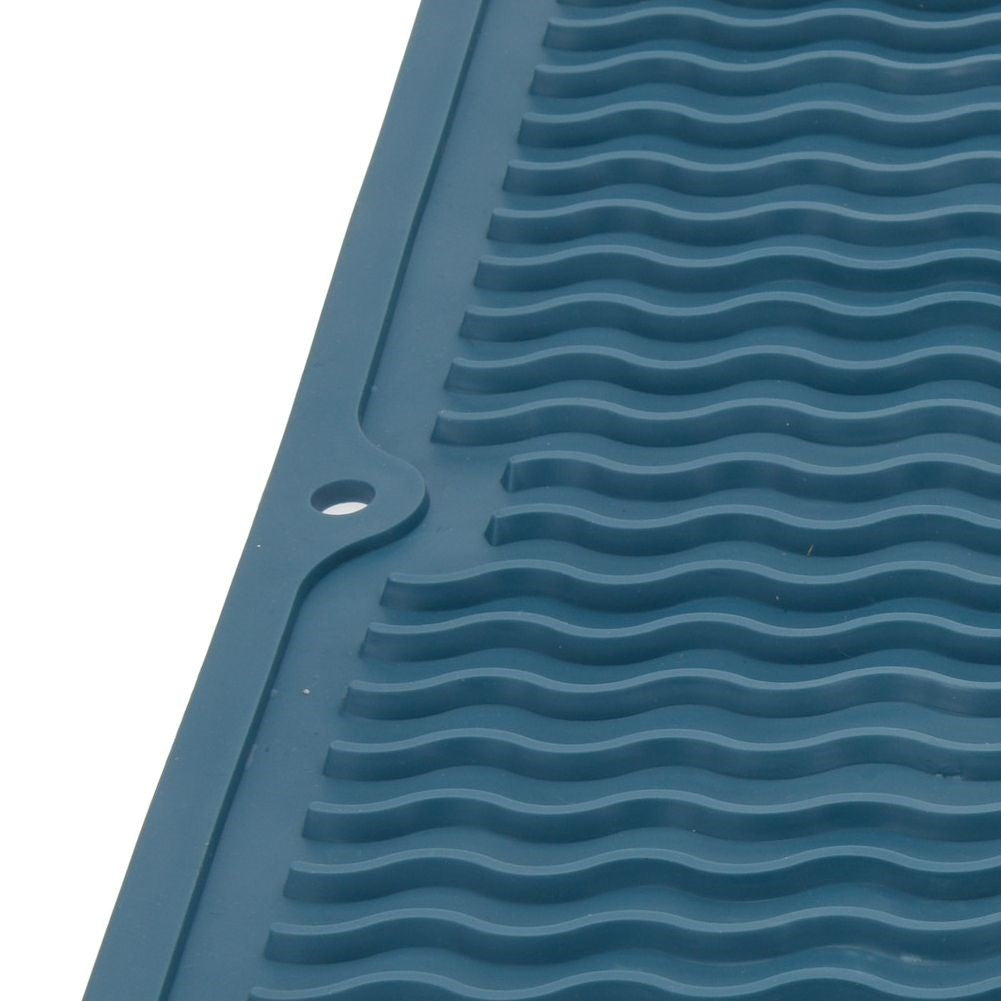 Blue rubber mat for dishes - easy to clean and organize