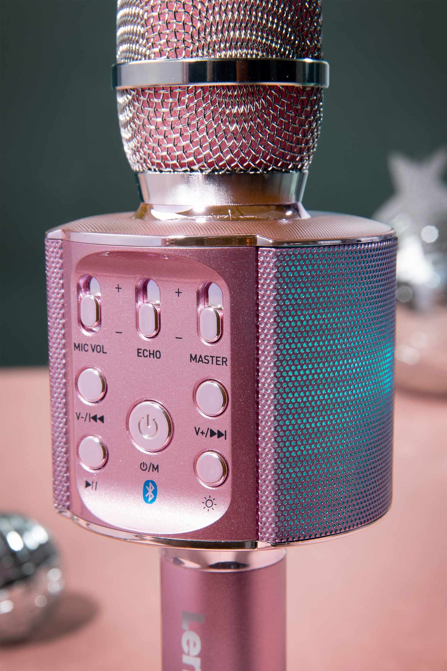Bluetooth Karaoke Microphone with Speaker & LED Lights