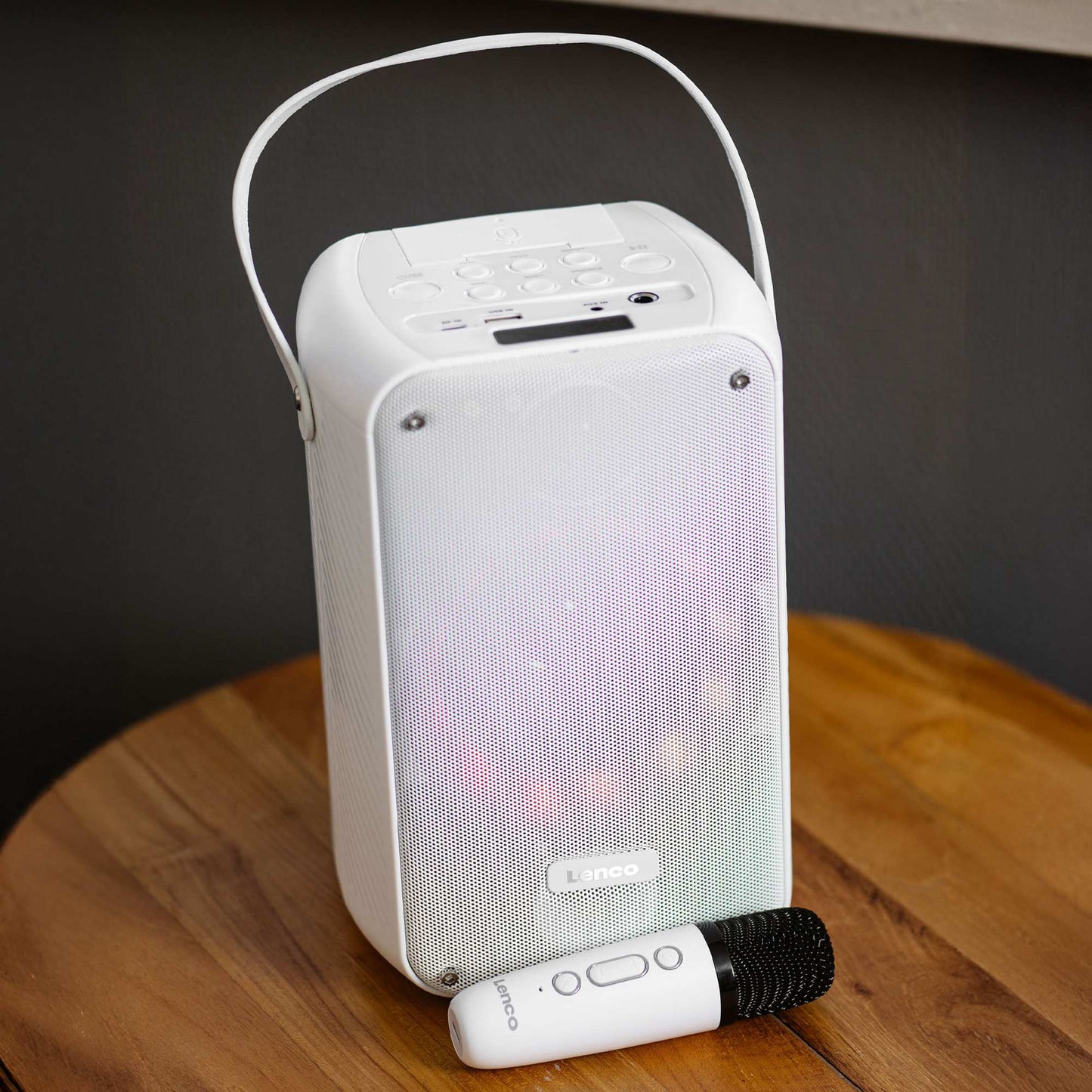 Bluetooth Karaoke System with Wireless Mic and LED Lights
