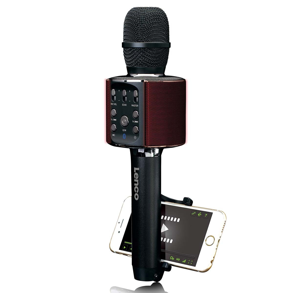 Bluetooth® Karaoke microphone with speaker & lighting Black
