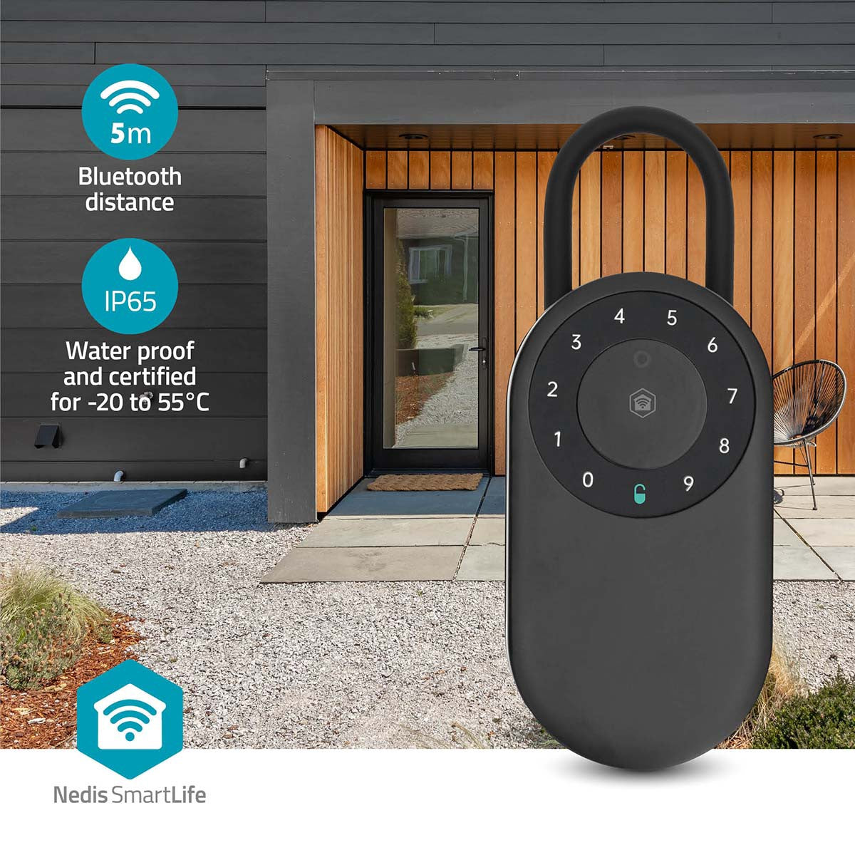 Bluetooth Key Safe, Outdoor, IP65, Black, Smart Access