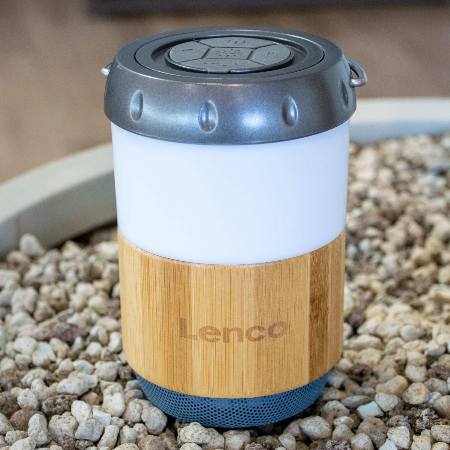 Bluetooth Lantern Speaker, Bamboo, 40-Hour Battery, IPX4