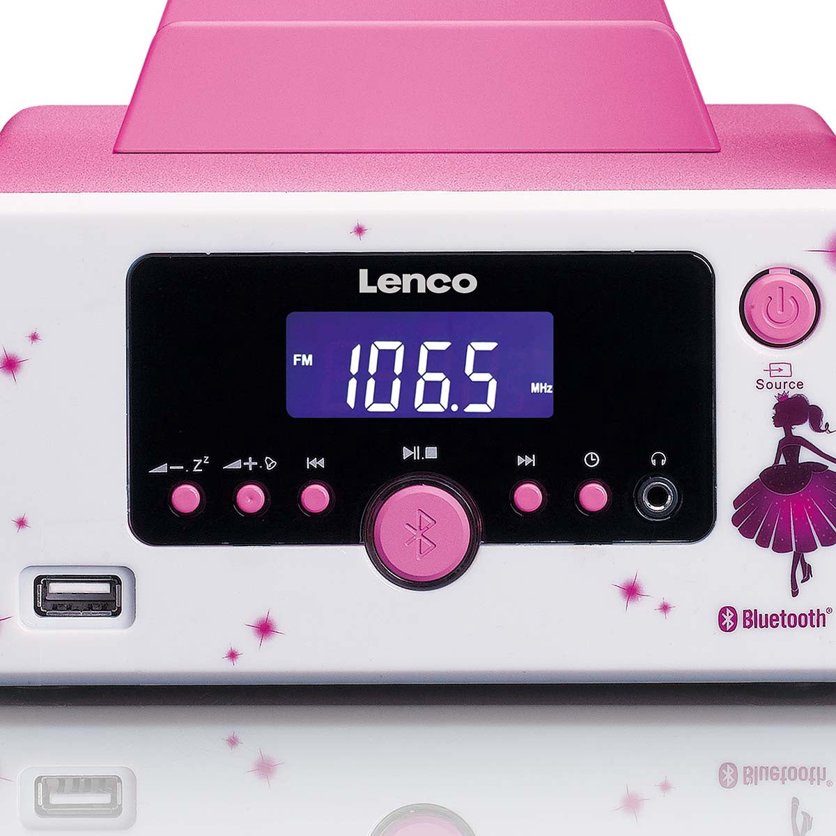 Bluetooth Micro Music System with Alarm Clock, USB, AUX