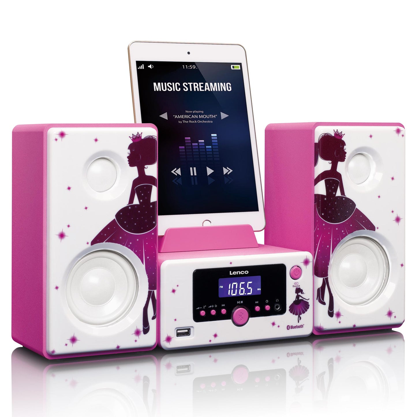 Bluetooth Micro Music System with Alarm Clock & USB
