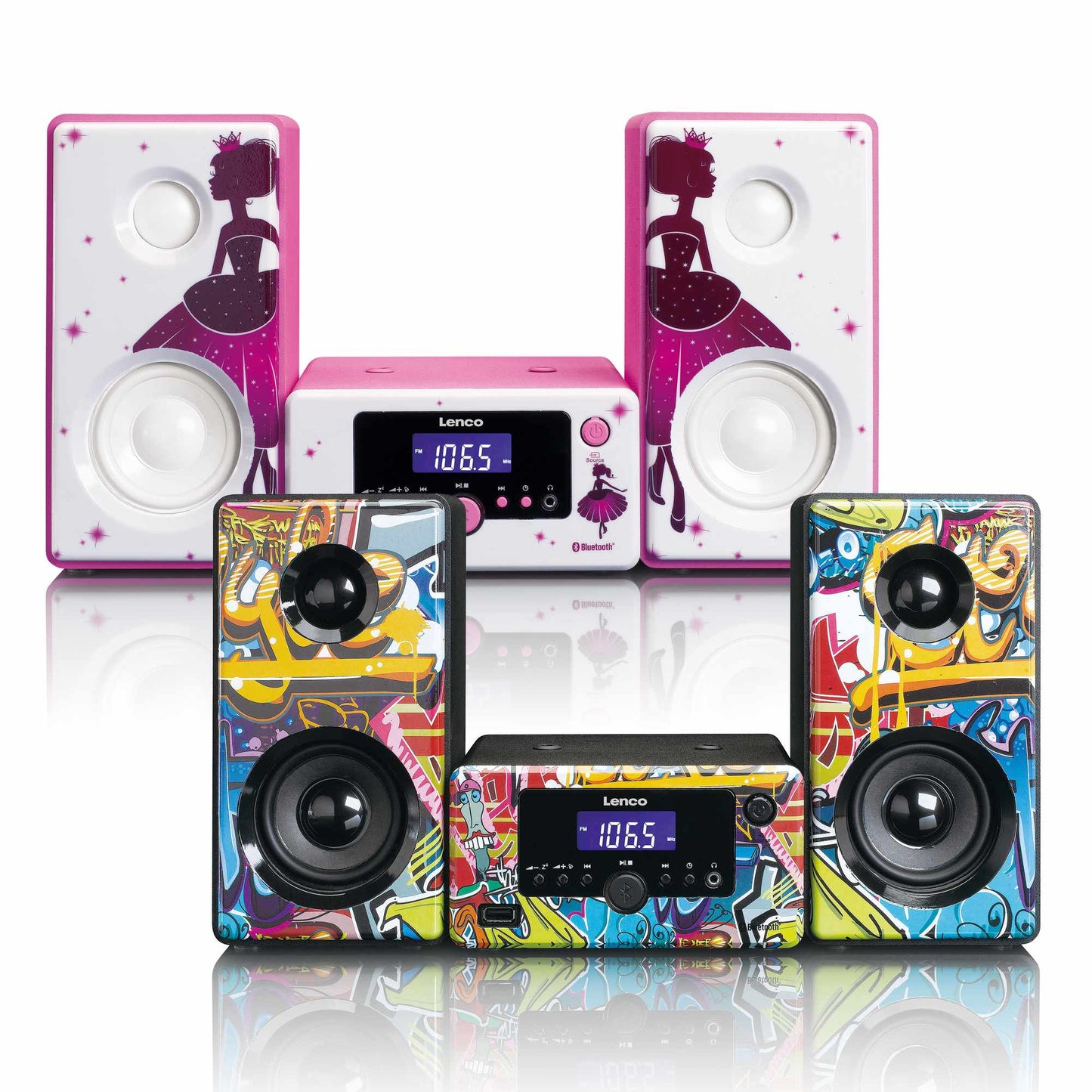 Bluetooth Micro Music System with Alarm Clock & USB