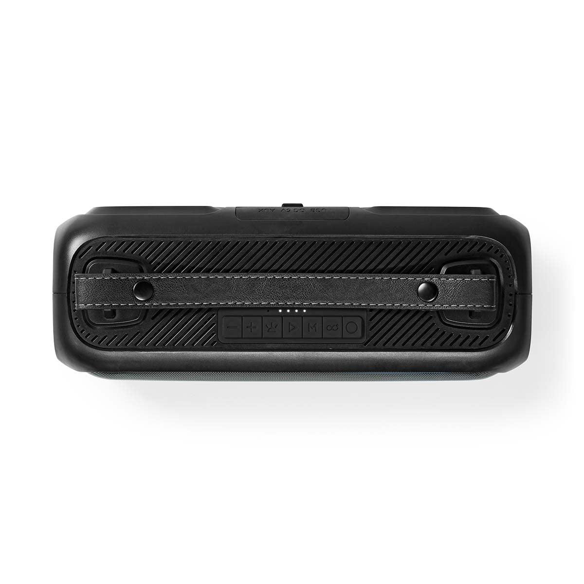 Bluetooth® Party Boombox | 4.5 hours | 2.0 | 45 W| Playback of media: AUX / USB | IPX5 | Syncable | Carrying handle | Party lights | Black