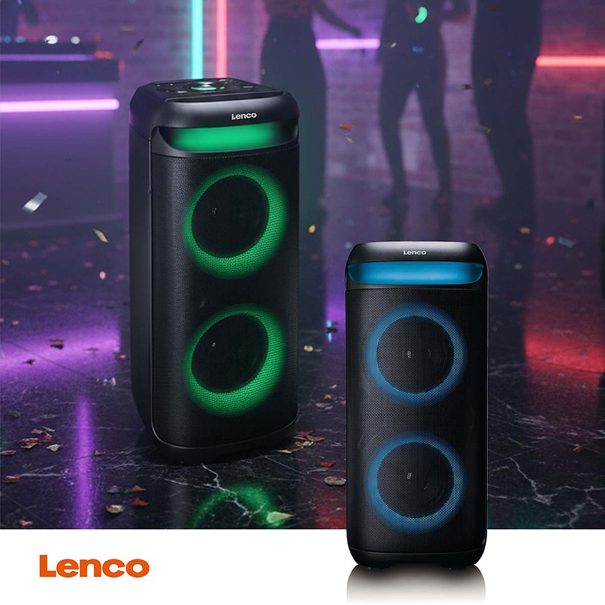 Bluetooth Party Speaker, LED Lights, 100W, TWS Pairing