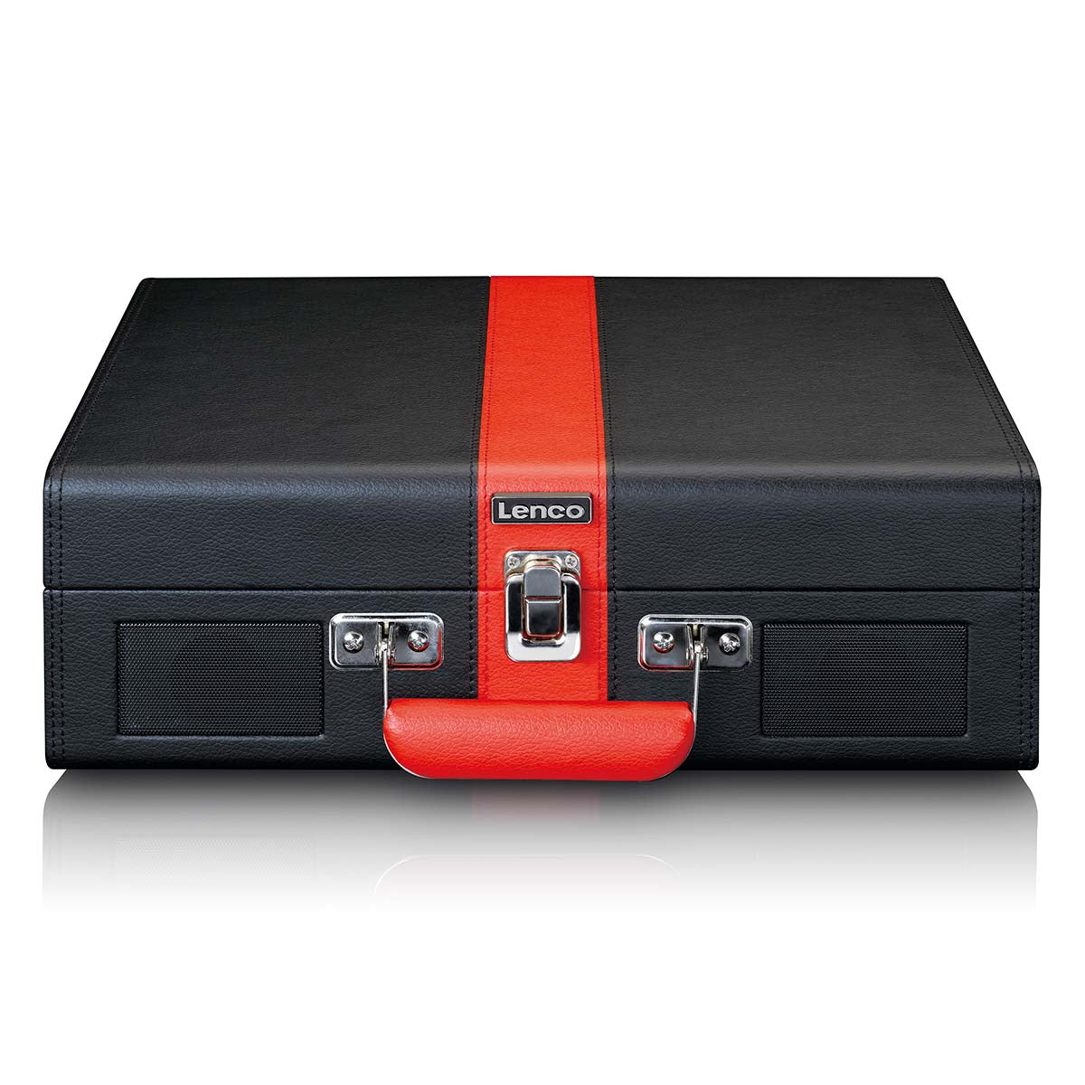 Bluetooth Record Player with Built-In Speakers, Black/Red