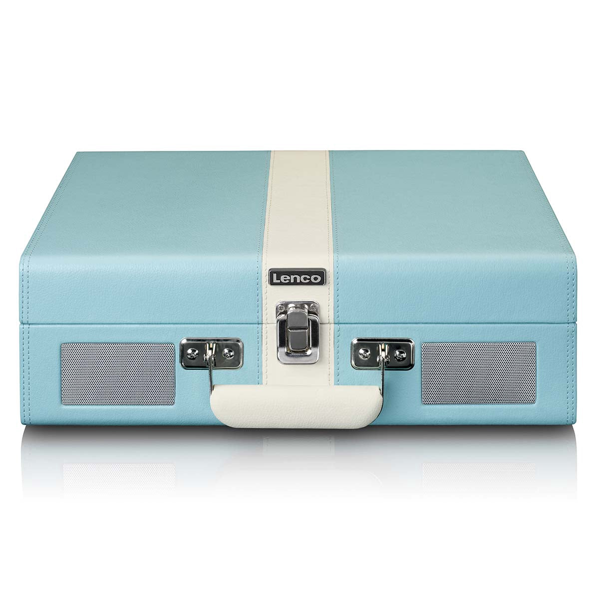 Bluetooth Record Player with Built-In Speakers, Blue/White