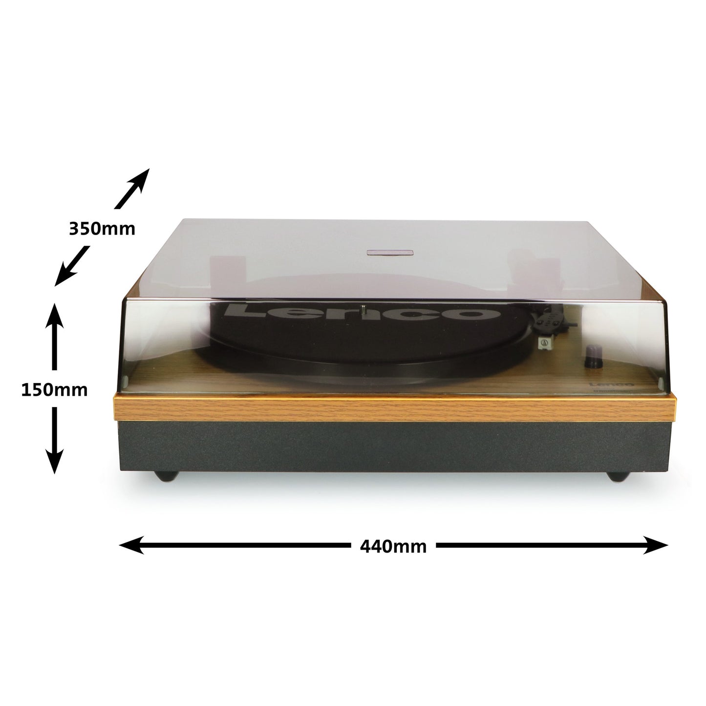 Bluetooth Record Player with Dual Wood Speakers, Auto-Stop