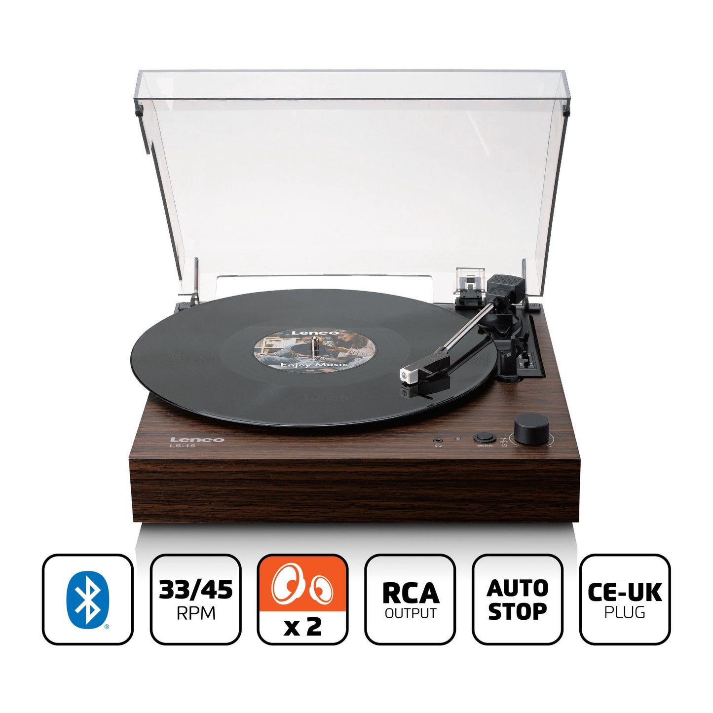 Bluetooth Record Player with Speakers, AT3600L Cartridge