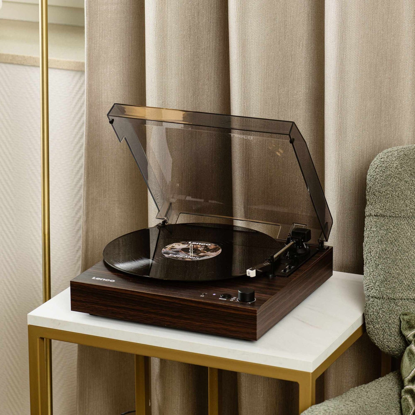 Bluetooth Record Player with Speakers, AT3600L Cartridge