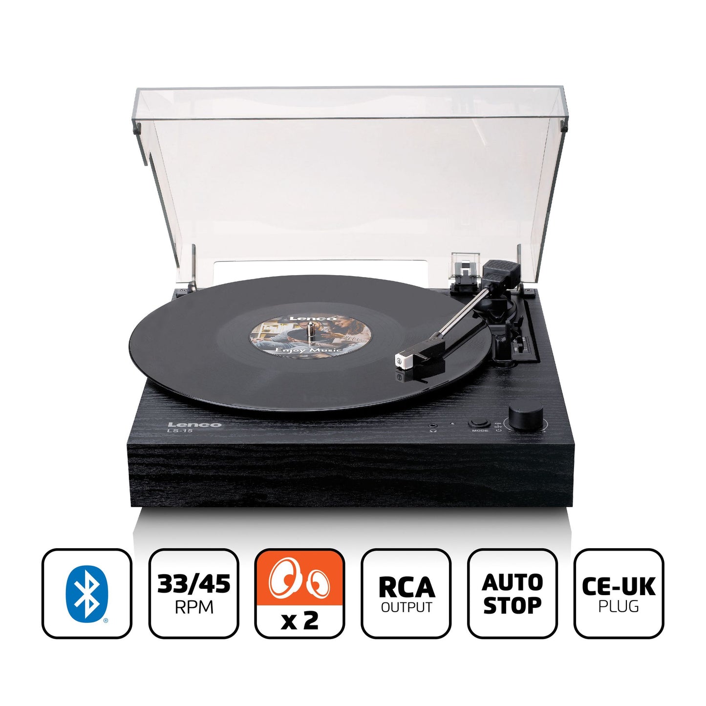 Bluetooth Record Player with Speakers, AT3600L Cartridge