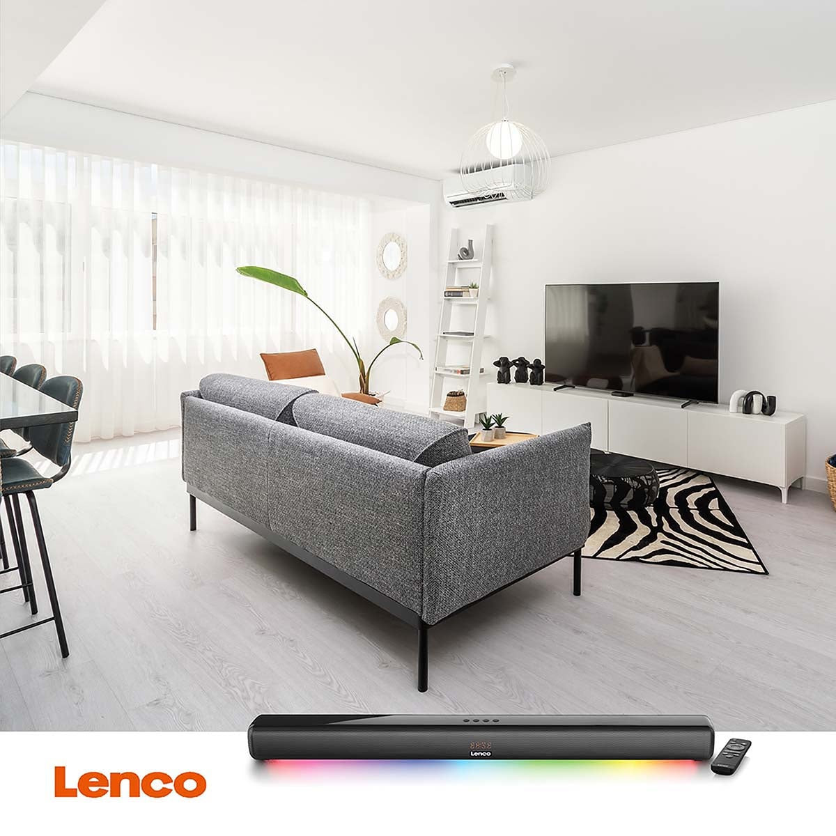 Bluetooth Soundbar 85cm 40W with HDMI and LED Lights