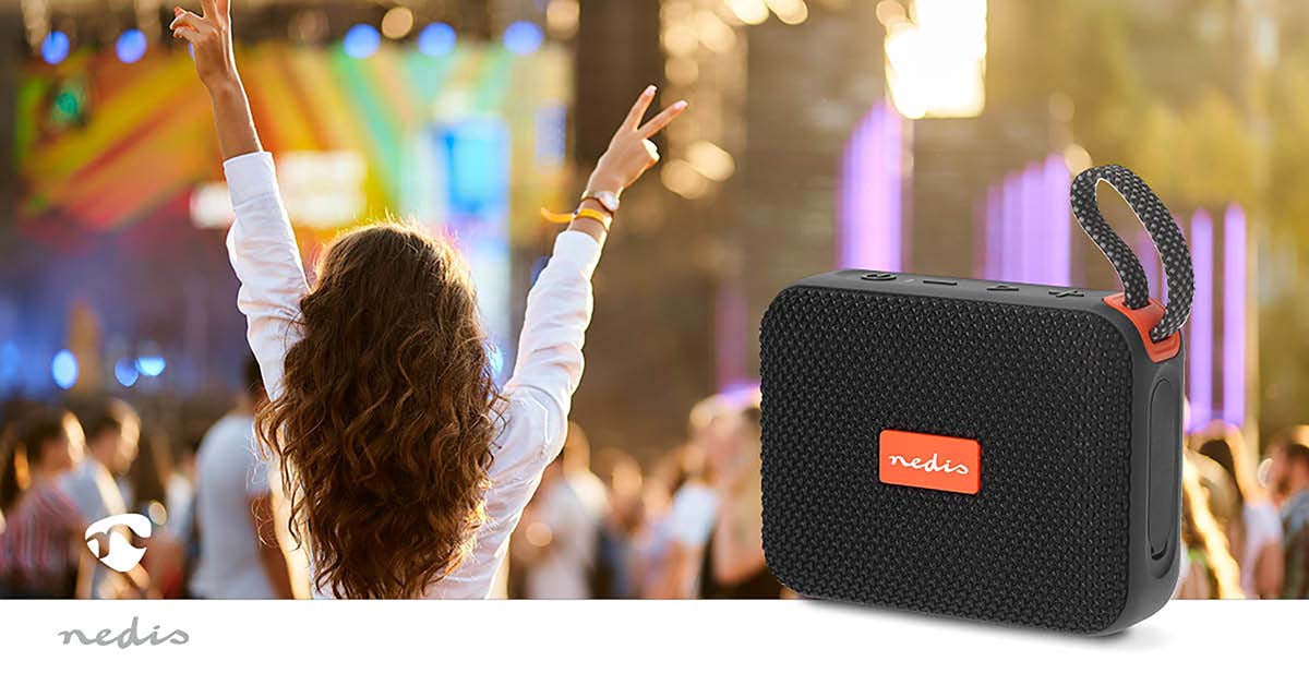 Bluetooth Speaker, 10W, Portable, Waterproof, Black/Orange