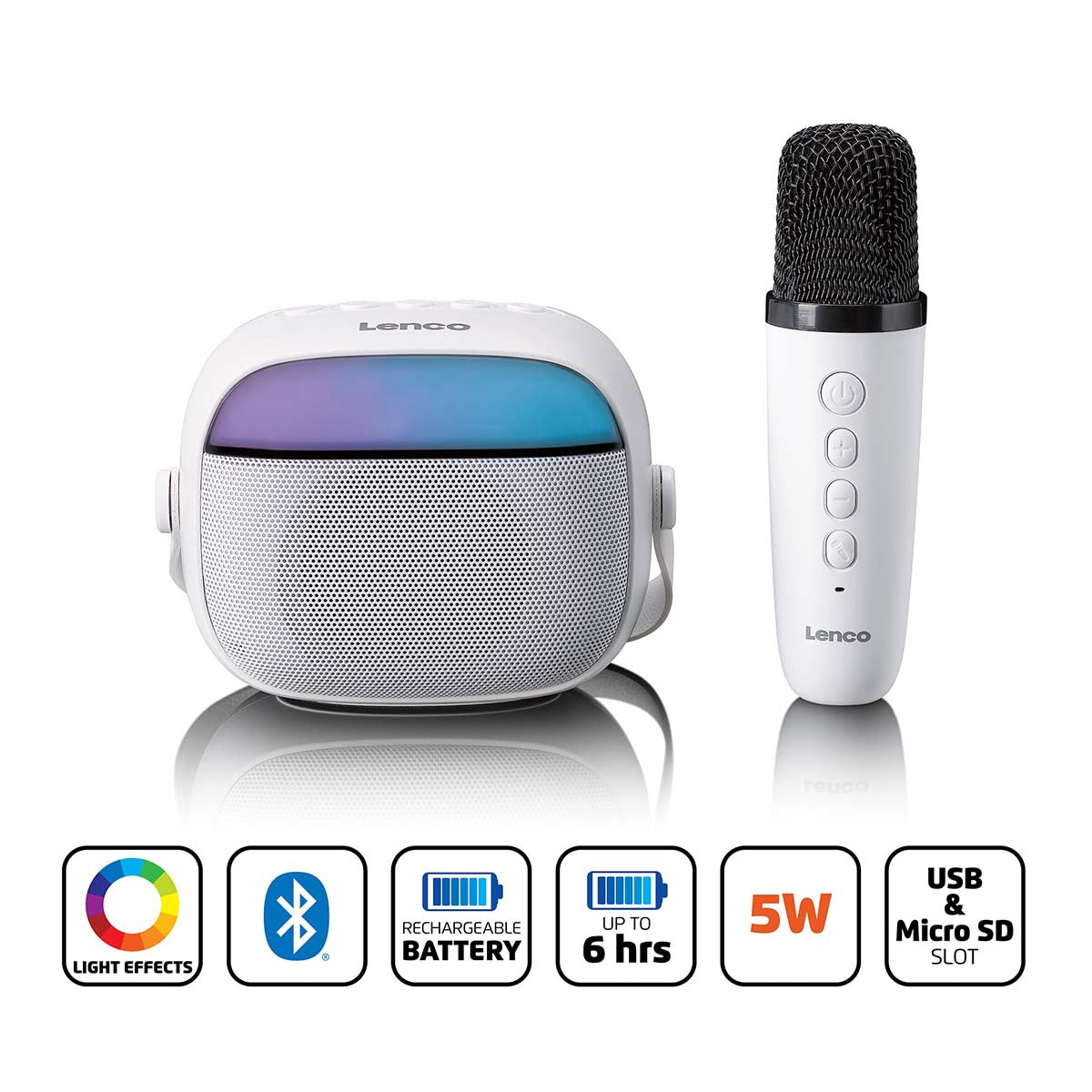 Bluetooth Speaker with Wireless Karaoke Mic, 5W, Rechargeable