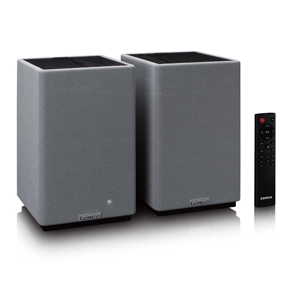 Bluetooth Stereo Bookshelf Speakers, 80W RMS, DSP, RCA/USB
