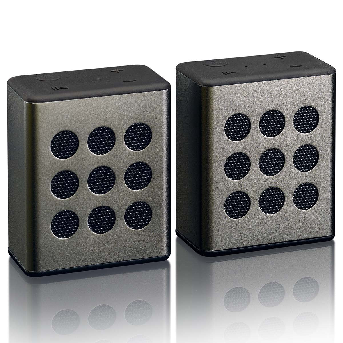 Bluetooth Stereo Speaker Set, 8-Hour Playtime, Grey