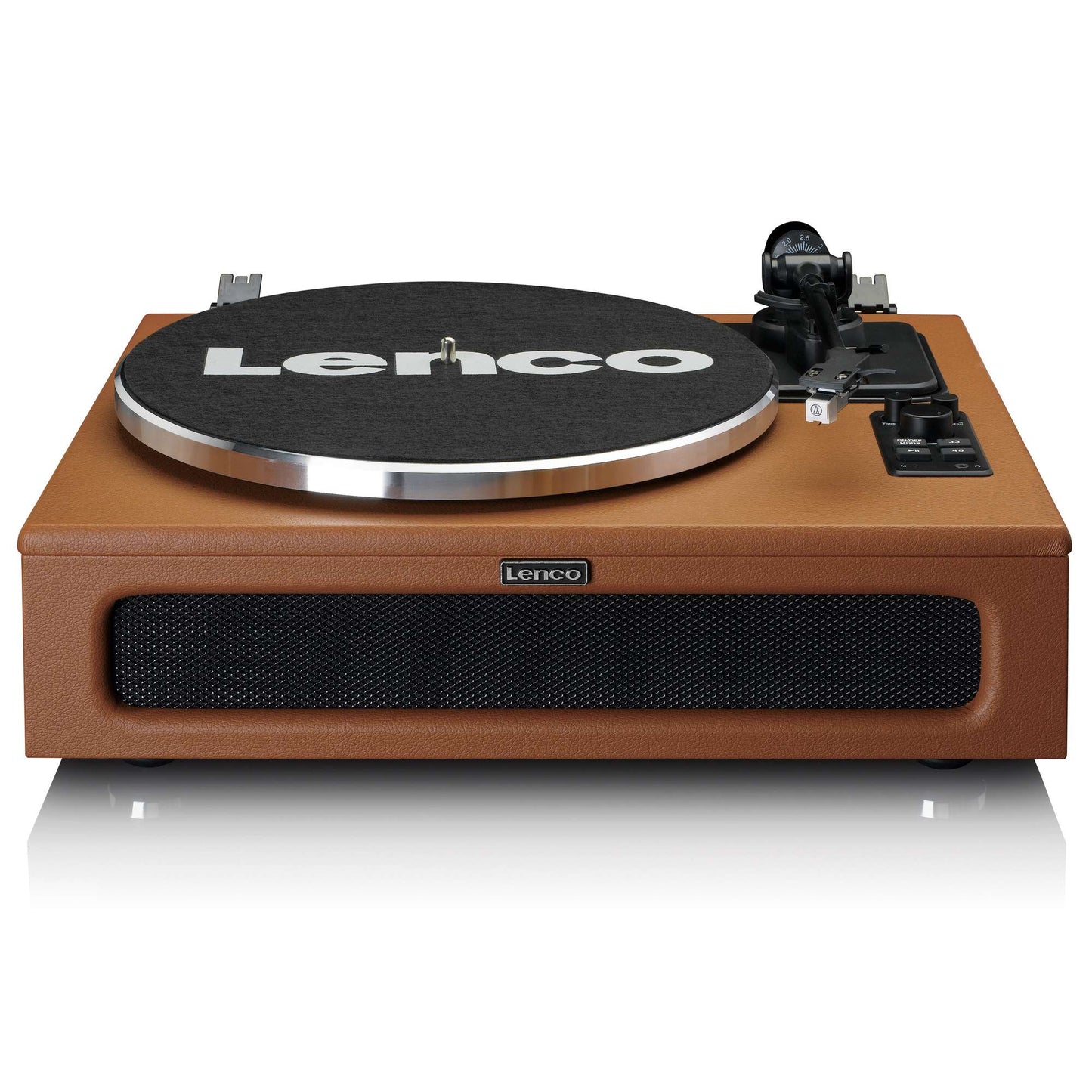 Bluetooth Turntable with Built-In Speakers, Brown, 33/45 RPM