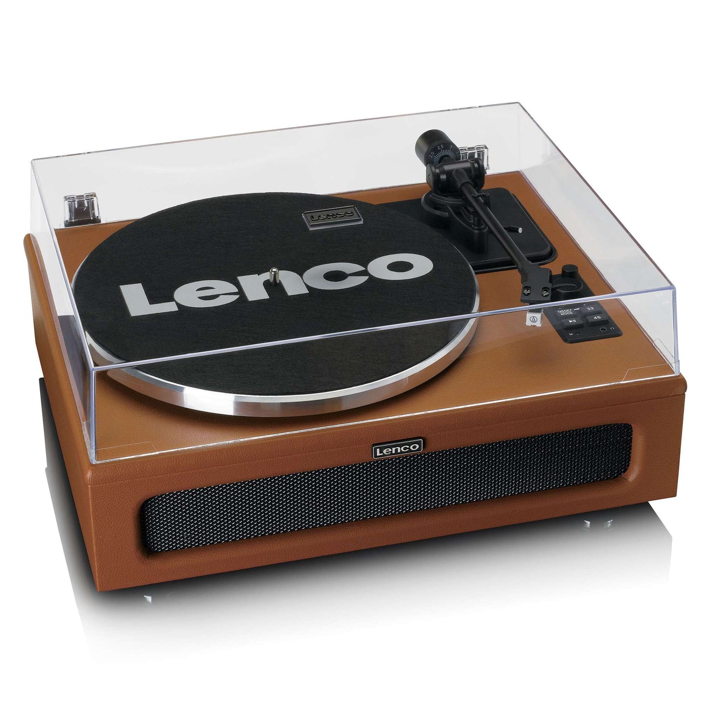 Bluetooth Turntable with Built-In Speakers, Brown, 33/45 RPM