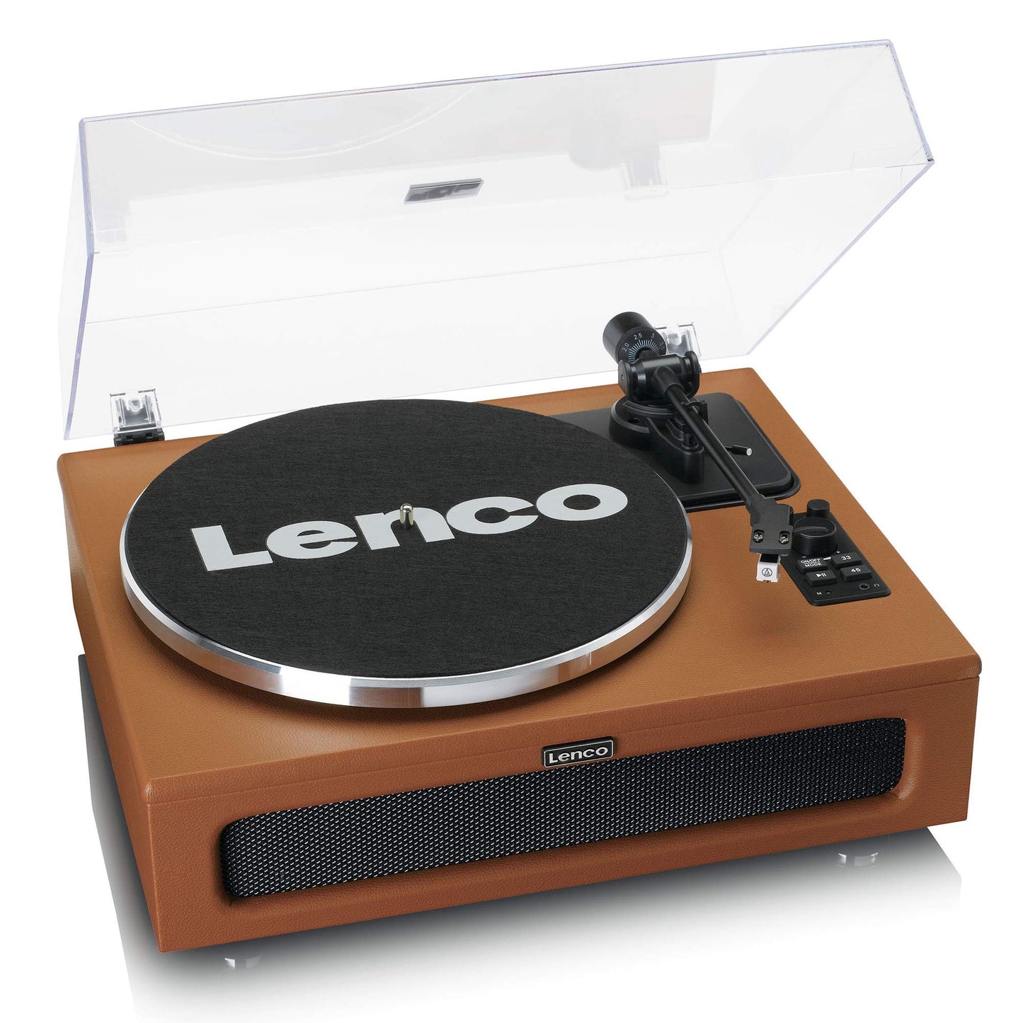 Bluetooth Turntable with Built-In Speakers, Brown, 33/45 RPM